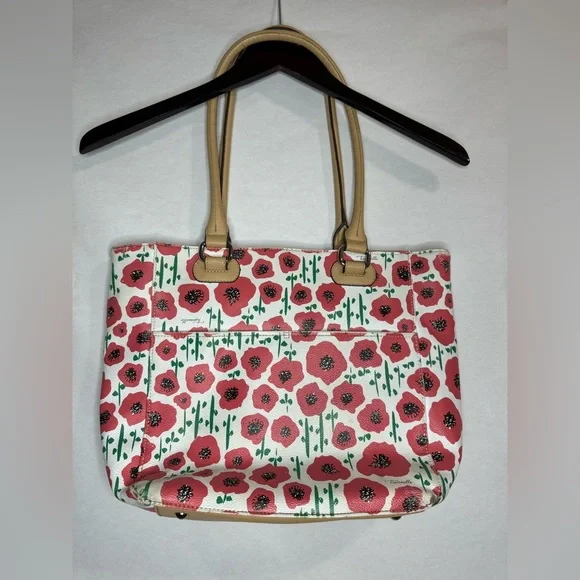 Tignanello Strawberry Poppy Medium Handbag Tote Bag Purse - Picture 2 of 16